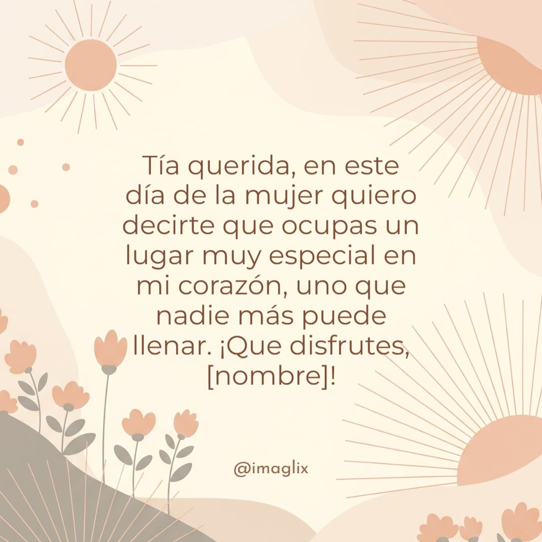 Feliz día de la mujer para una tía - 2